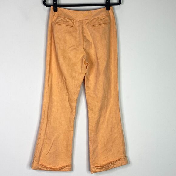 Etcetera Orange Linen Cotton Bootcut Pant Women's Size 8 - Picture 7 of 8
